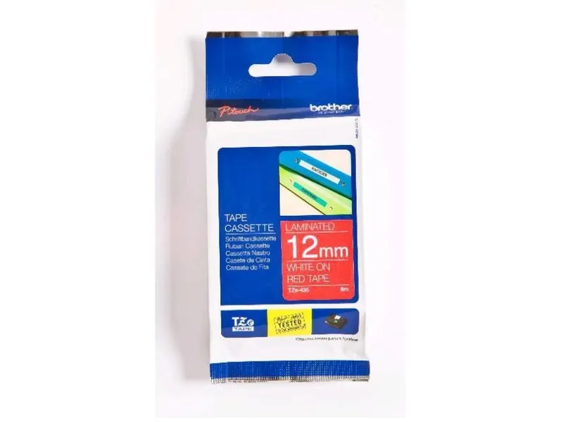 Alternativ bild 0 för Brother TZe-435 - Vitt på rött - Rulle (1,2 cm x 8 m) 1 kassett(er) bandlaminat - för Brother PT-D210, D600, E115, H110, H200  P-Touch PT-1005, H107  P-Touch Cube Plus PT-P710