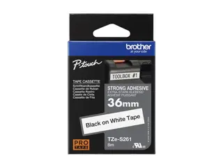 Produktfoto för Brother TZe-S261 - Extrastark häftning - svart på vitt - Rulle 3,6 cm x 8 m) 1 kassett(er) bandlaminat - för P-Touch PT-3600, 530, 550, 9200, 9400, 9500, 9600, 9700, 9800, D800, E800, P900, P950