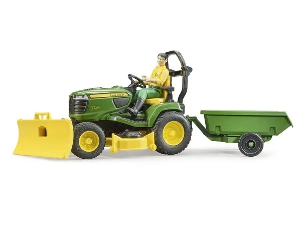 Alternativ bild 0 för Bruder - BWorld John Deere Lawn Tractor with trailer and gardener(62104)