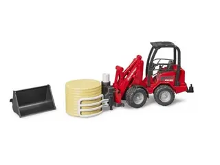 Produktfoto för Bruder Schäffer Compact loader 2630 with Bale gripper and 1 round bale