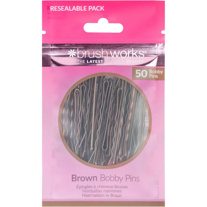 Bild 1 för Brushworks Brown Bobby Pins