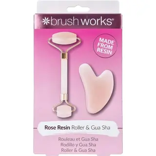 Produktfoto för Brushworks Resin Rose Quartz Roller & Gua Sha