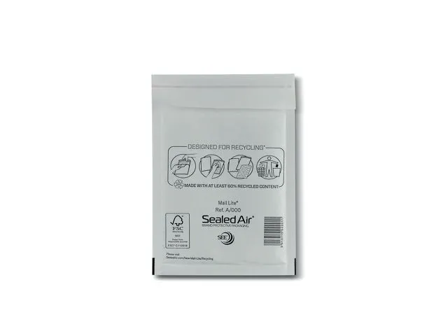 Alternativ bild 0 för Bubbelpåse Mail Lite A0 110x160 mm vit, 100 st