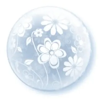 Produktfoto för Bubblaballong vita blommor