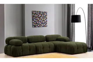 Produktfoto för Bubblig Divansoffa 3-sits 288 cm Belgin - Grön