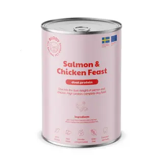 Produktfoto för Buddy Salmon & Chicken Feast 400 g
