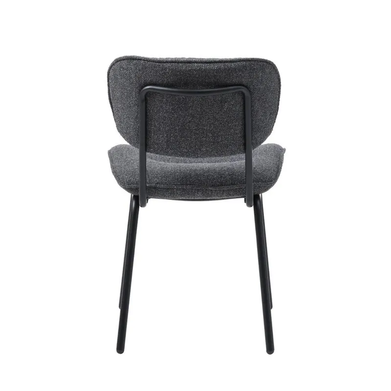 Bild 4 för Buffalo matstol - m&ouml;rkgr&aring;tt melerat tyg och svarta ben
