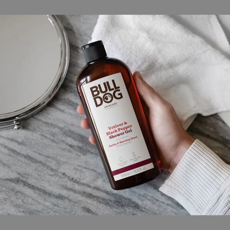 Bild 3 för Bulldog Vetiver & Black Pepper Shower Gel 500 ml