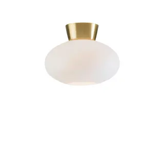 Produktfoto för Bullo plafond opal/mässing (Mässing/guld)