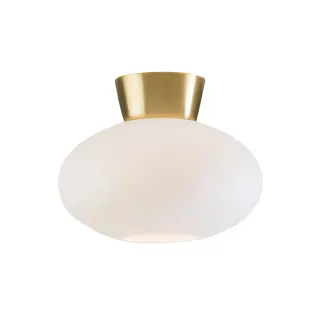 Produktfoto för Bullo plafond opal/mässing (Mässing/guld)