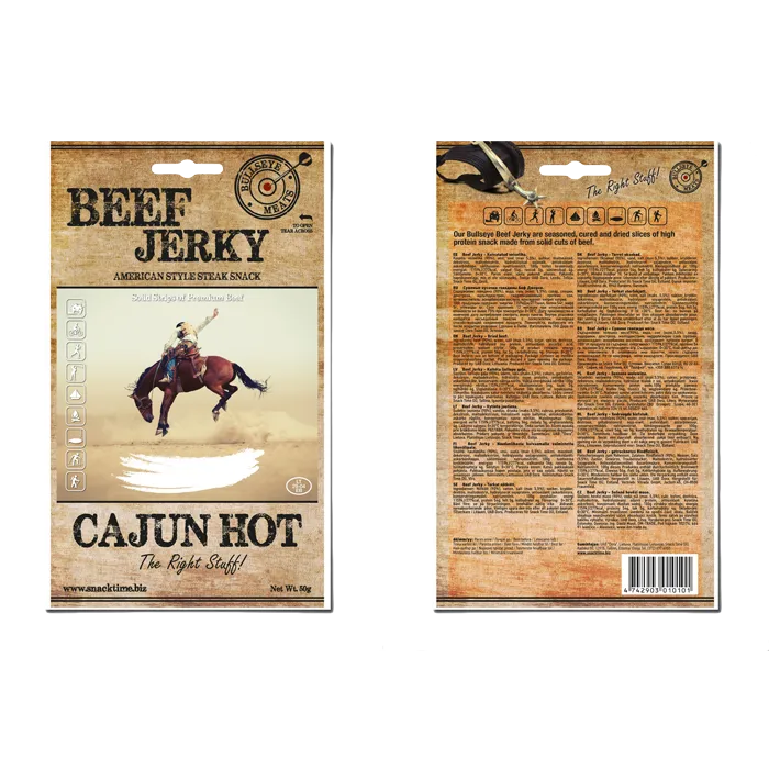Alternativ bild 0 för Bullseye Meats - Beef Jerky Cajun Hot 50g