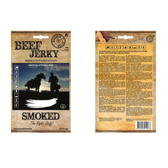 Alternativ bild 0 för Bullseye Meats - Beef Jerky Smoked 50g