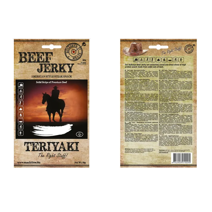 Alternativ bild 0 för Bullseye Meats - Beef Jerky Teriyaki 50g