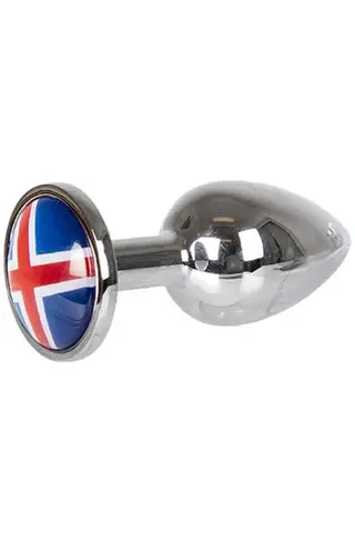 Produktfoto för Buttplug With Iceland Flag Small Analplugg metall