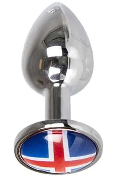 Bild 2 för Buttplug With Iceland Flag Small Analplugg metall