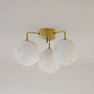 Produktfoto för by Rydéns, Bellagio plafond 3-lampor mässing/vit