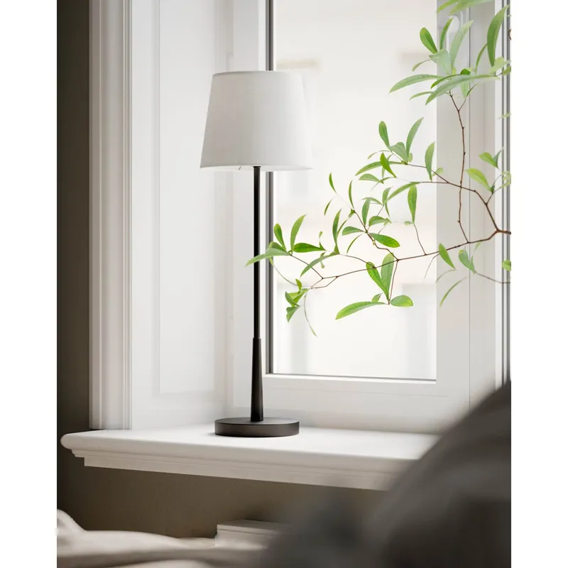 Bild 2 för by Rydéns, Lumi bordslampa H: 68,5cm matt svart/vit