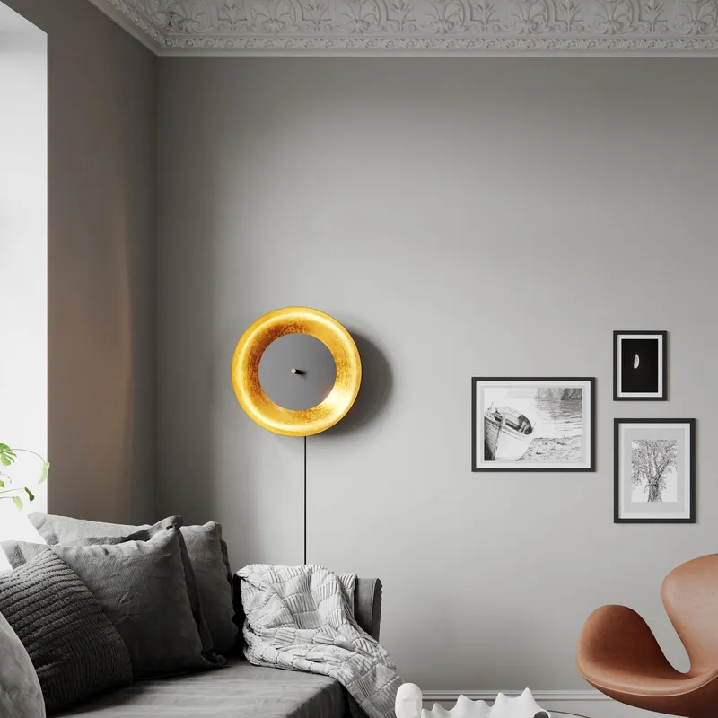 Alternativ bild 0 för By Rydéns - Shelby Vägglampa Matt Black/Gold By Rydéns
