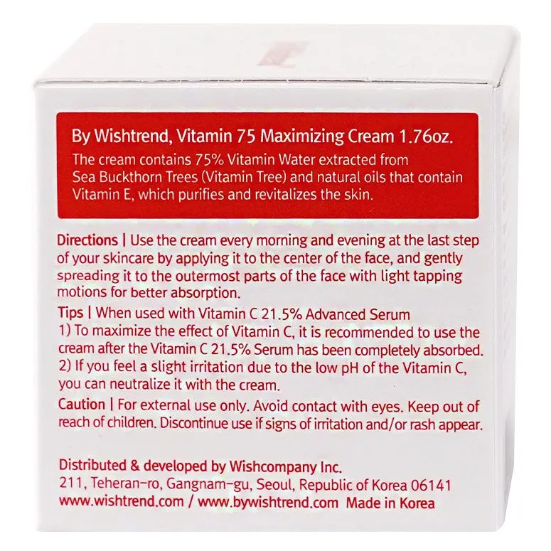 Bild 5 för By Wishtrend - Vitamin 75 Maximizing Cream 50 ml på Skincity.com