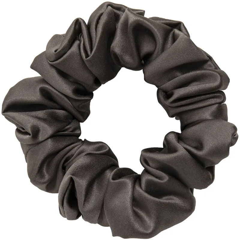 Bild 1 för ByBarb Silk Hair Scrunchie Dark Grey