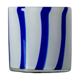 Produktfoto för Byon - Calore Ljuslykta 10x10 cm Curve Blå/Vit Randig