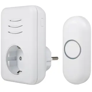 Produktfoto för Byron Trådlös Dörrklocka Plug-in 230V - Vit