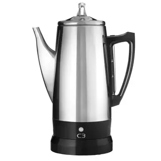 Produktfoto för C3 Basic Perkolator 6 koppar, Rostfritt stål, 0,8 l, Malat kaffe, 500 W, Rostfritt stål