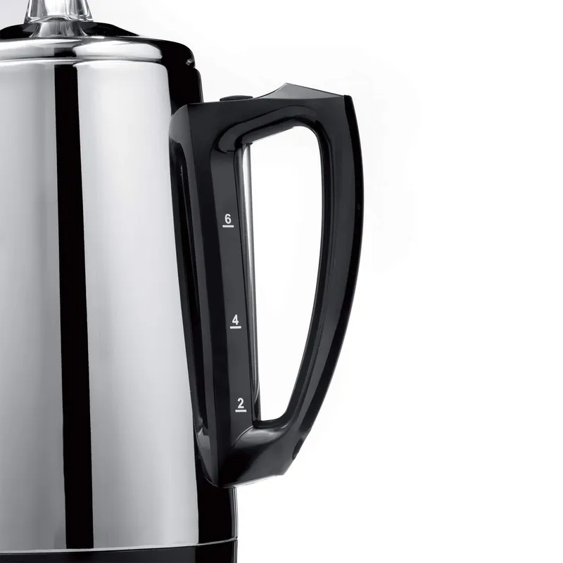 Bild 2 för C3 Basic Perkolator 6 koppar, Rostfritt stål, 0,8 l, Malat kaffe, 500 W, Rostfritt stål