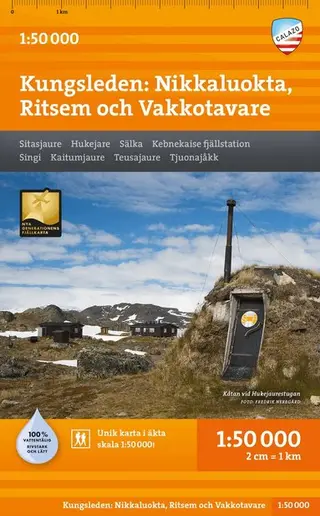 Produktfoto för Calazo Nikkaluokta, Ritsem& Vakkotavare 1:50.000