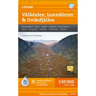 Produktfoto för Calazo Vålådalen, Lunndörren & Oviksfjällen 1:50.000