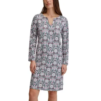 Alternativ bild 0 för Calida Autumn Dreams Long Sleeve Nightdress Blå Mönstrad bomull X-Small Dam
