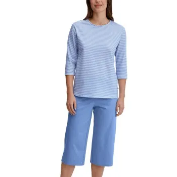 Alternativ bild 0 för Calida Lovely Nights Capri Pyjama Ljusblå bomull Medium Dam