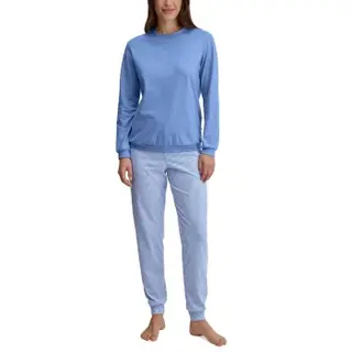Produktfoto för Calida Lovely Nights Pyjama With Cuff Ljusblå bomull Large Dam