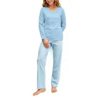 Produktfoto för Calida Lovely Nights Pyjamas Blå Mönstrad bomull Small Dam