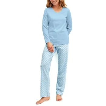 Alternativ bild 0 för Calida Lovely Nights Pyjamas Blå Mönstrad bomull Small Dam