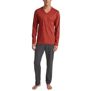 Produktfoto för Calida Relax Streamline 5 Pyjama Röd Mönster bomull Large Herr