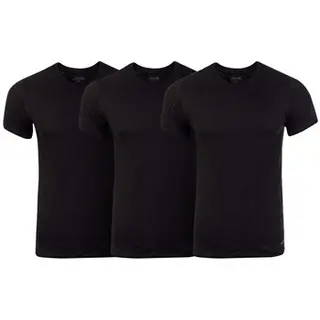 Produktfoto för Calvin Klein 3P Cotton Stretch Crew Neck T-Shirt Svart bomull Small Herr