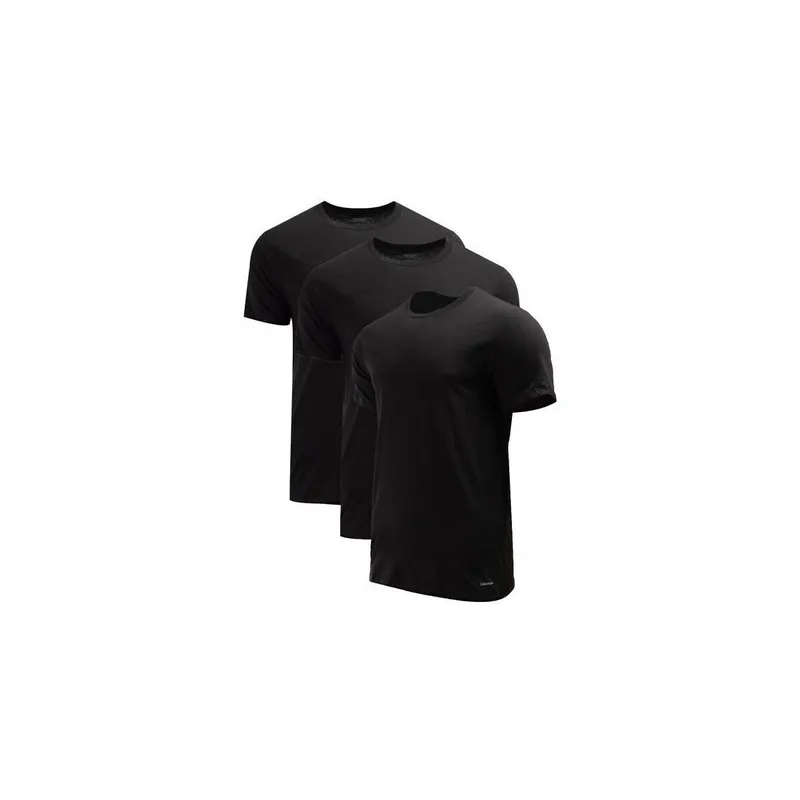 Bild 4 för Calvin Klein 3P Cotton Stretch Crew Neck T-Shirt Svart bomull Small Herr