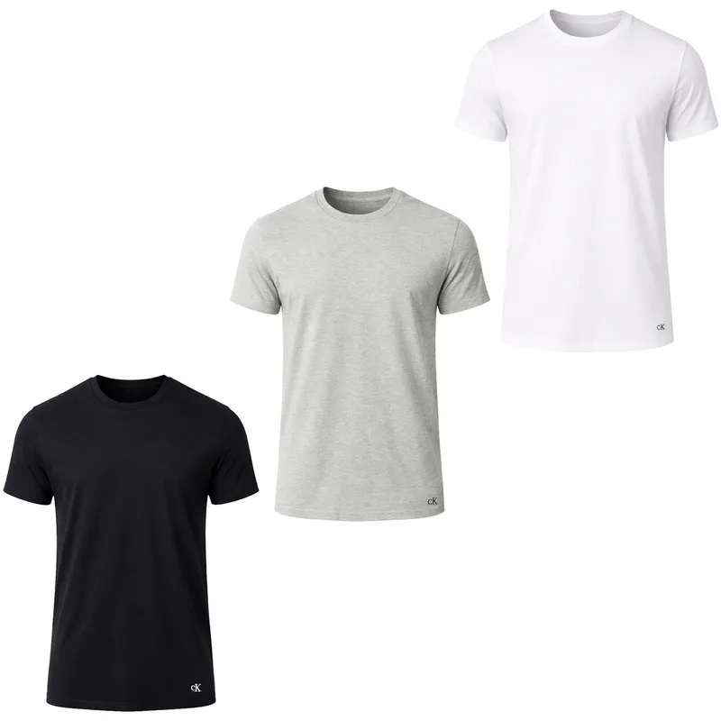 Bild 2 för Calvin Klein 3P Crew Neck T-Shirt Flerfärgad bomull Large Herr