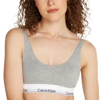 Alternativ bild 0 för Calvin Klein BH Modern Cotton Lightly Lined Bralette Grå X-Large Dam