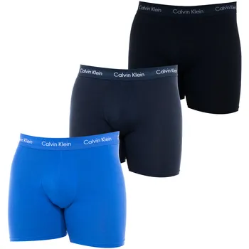 Bild 1 för Calvin Klein Kalsonger 3P Cotton Stretch Boxer Brief Blå bomull Small Herr