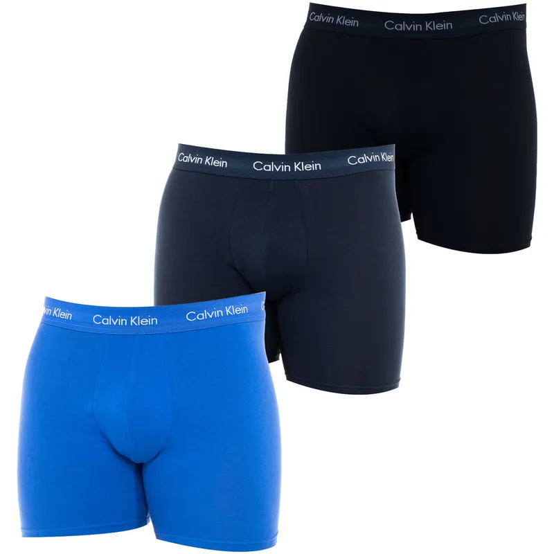 Bild 2 för Calvin Klein Kalsonger 3P Cotton Stretch Boxer Brief Blå bomull Small Herr