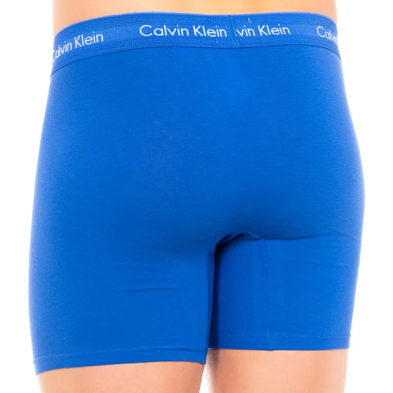 Bild 4 för Calvin Klein Kalsonger 3P Cotton Stretch Boxer Brief Blå bomull Small Herr