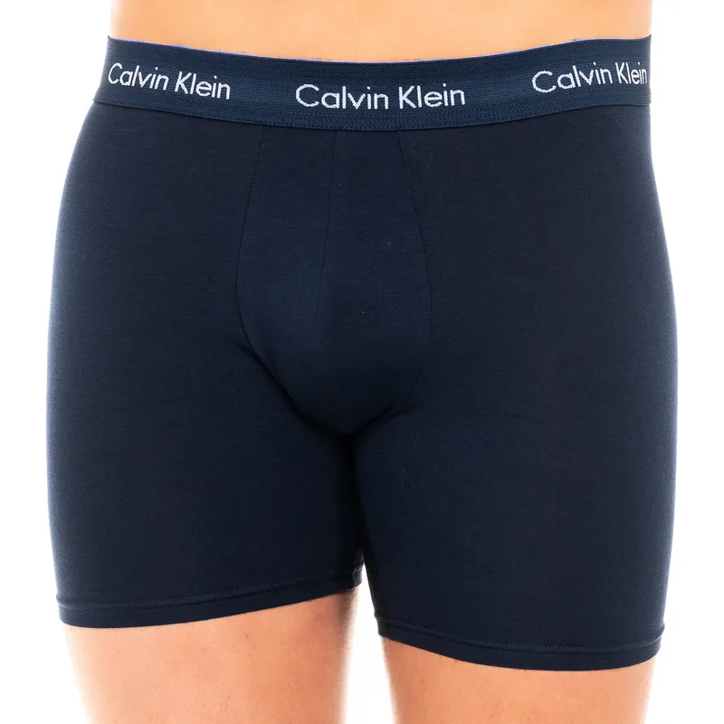 Bild 5 för Calvin Klein Kalsonger 3P Cotton Stretch Boxer Brief Blå bomull Small Herr