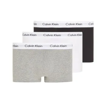 Alternativ bild 0 för Calvin Klein Kalsonger 3P Cotton Stretch Low Rise Trunks Vit/Grå bomull Large Herr