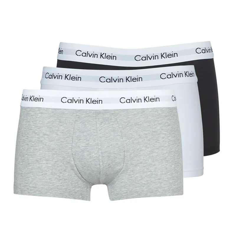 Bild 2 för Calvin Klein Kalsonger 3P Cotton Stretch Low Rise Trunks Vit/Grå bomull Small Herr
