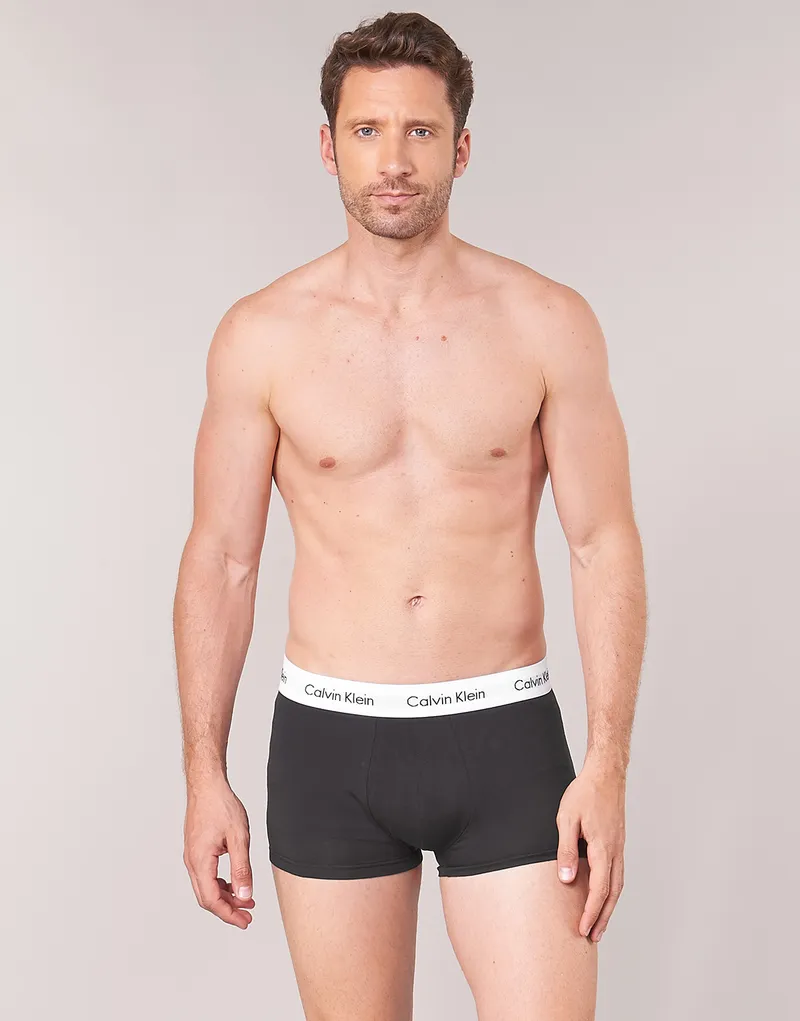 Bild 3 för Calvin Klein Kalsonger 3P Cotton Stretch Low Rise Trunks Vit/Grå bomull Small Herr