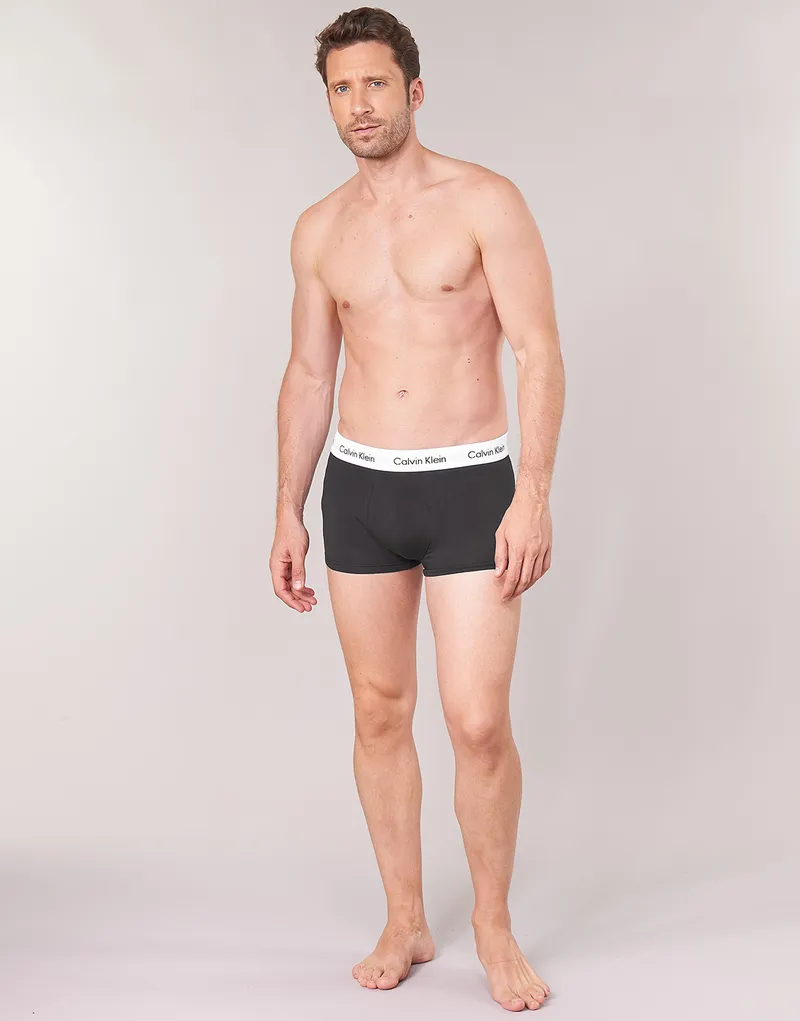 Bild 4 för Calvin Klein Kalsonger 3P Cotton Stretch Low Rise Trunks Vit/Grå bomull Small Herr