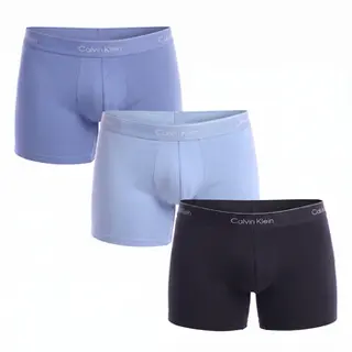 Produktfoto för Calvin Klein Kalsonger 3P Icon Cotton Relaxed Fit Trunks Svart/Blå bomull X-Large Herr