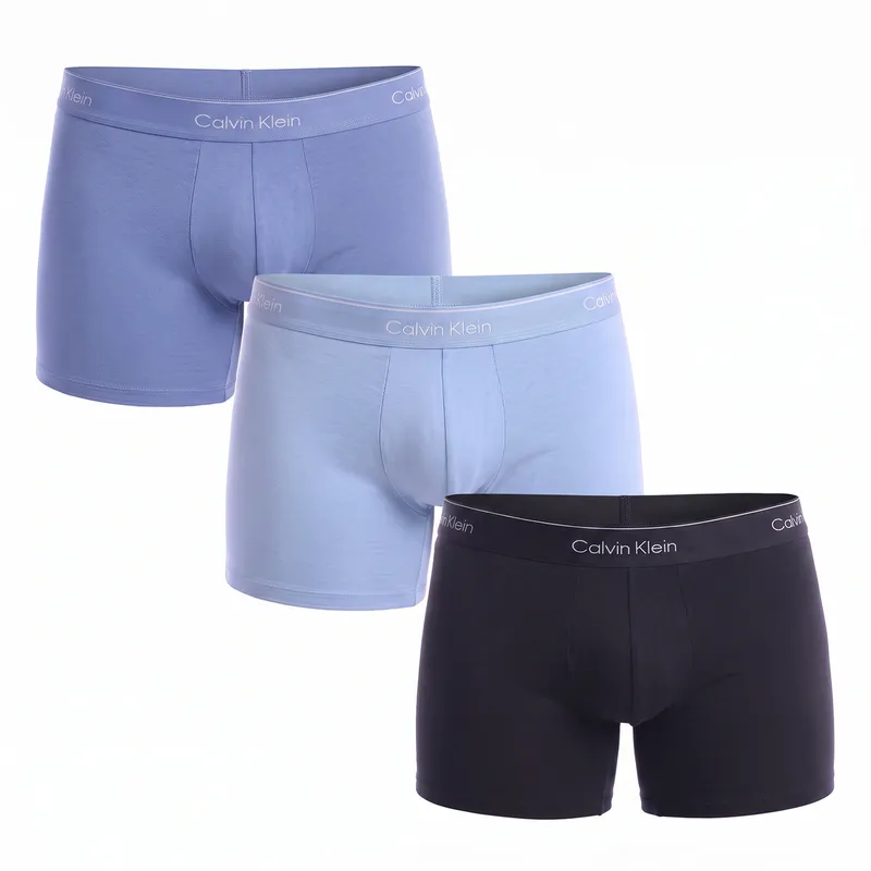 Bild 2 för Calvin Klein Kalsonger 3P Icon Cotton Relaxed Fit Trunks Svart/Blå bomull X-Large Herr